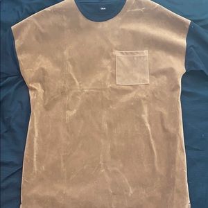 ASOS Faux suede leather (tan & black) T shirt